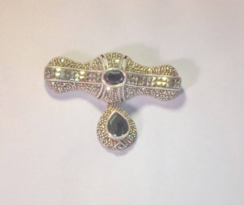 Vintage Sterling Judith Jack Pin Onyx Art Deco Signiert Vintage Sterling Judith Jack Pin Onyx Art Deco Signiert von JewelryBoulevard