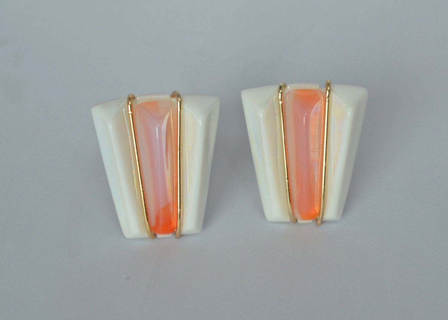 Vintage Westdeutschland Ohrringe Jugendstil Signiert Clip von JewelryBoulevard