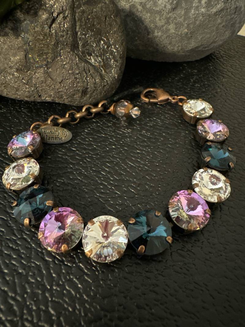 Antikes Kupfer Swarovski Kristall Tennis Armband Antikes Kupfer Swarovski Kristall Tennis Armband von JewelryByJanine