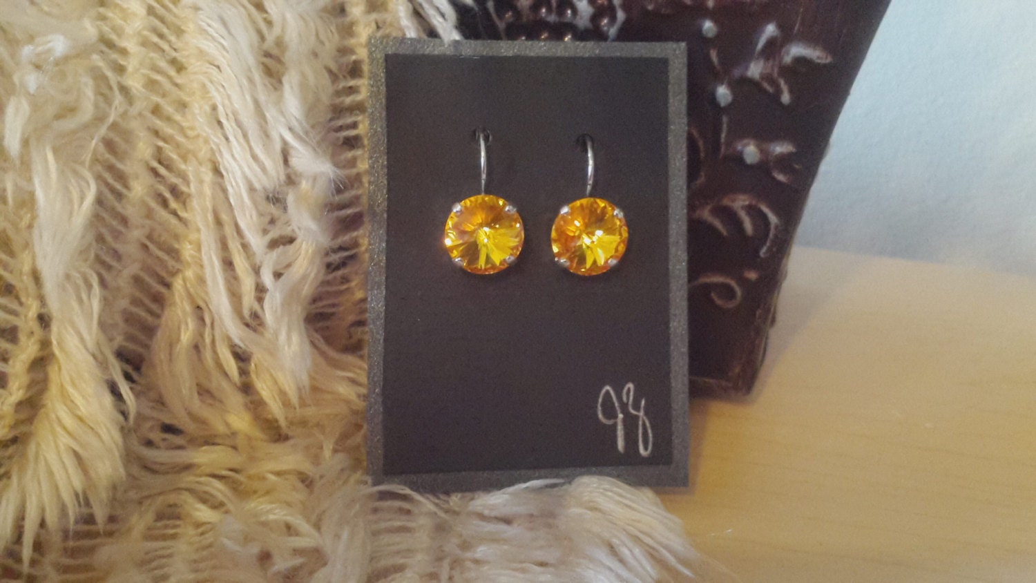 Rhodinierte 12 Mm Sonnenblumen Swarovski-Kristall Ohrringe Rhodinierte 12 Mm Sonnenblumen Swarovski-Kristall Ohrringe von JewelryByJanine