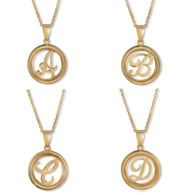 Gold Script Initial Anhänger Halskette 18K Über Sterling Silber Gold Script Initial Anhänger Halskette 18K Über Sterling Silber von JewelryByJoseJay