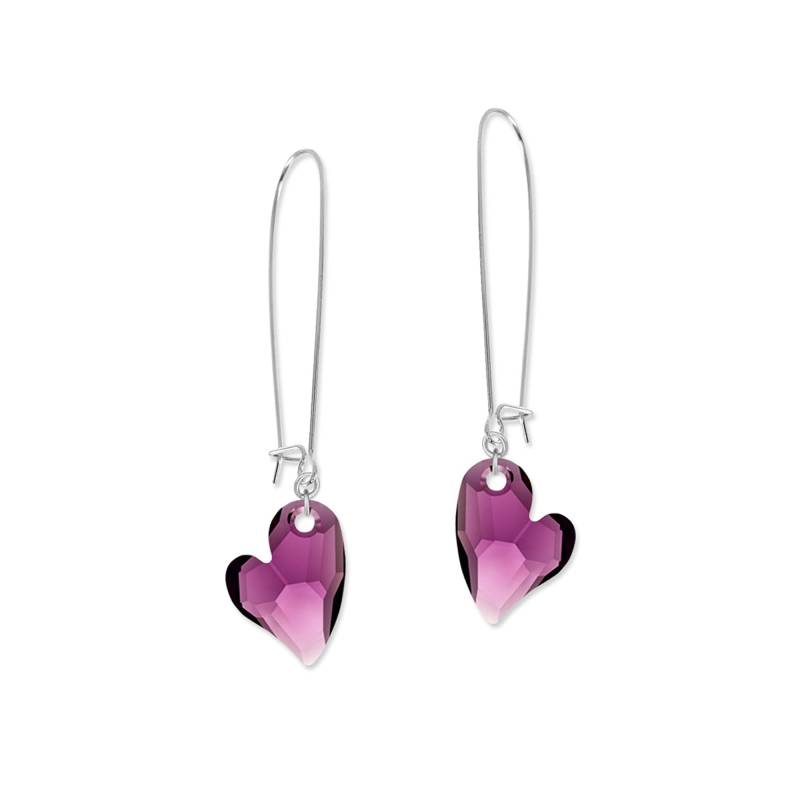 Swarovski Kristallherz Ohrringe Sterling Silber Kidney Wire Draht von JewelryByJoseJay