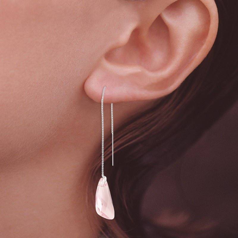 Thread Ohrringe Swarovski Crystal Sterling Silber-Flügel Kristall Threader von JewelryByJoseJay