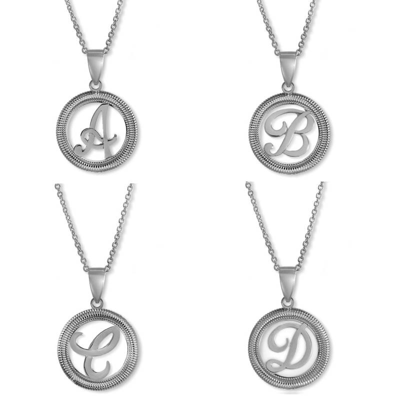 sterling Silber Script Initial Anhänger Halskette 18-Zoll-Kabelkette von JewelryByJoseJay