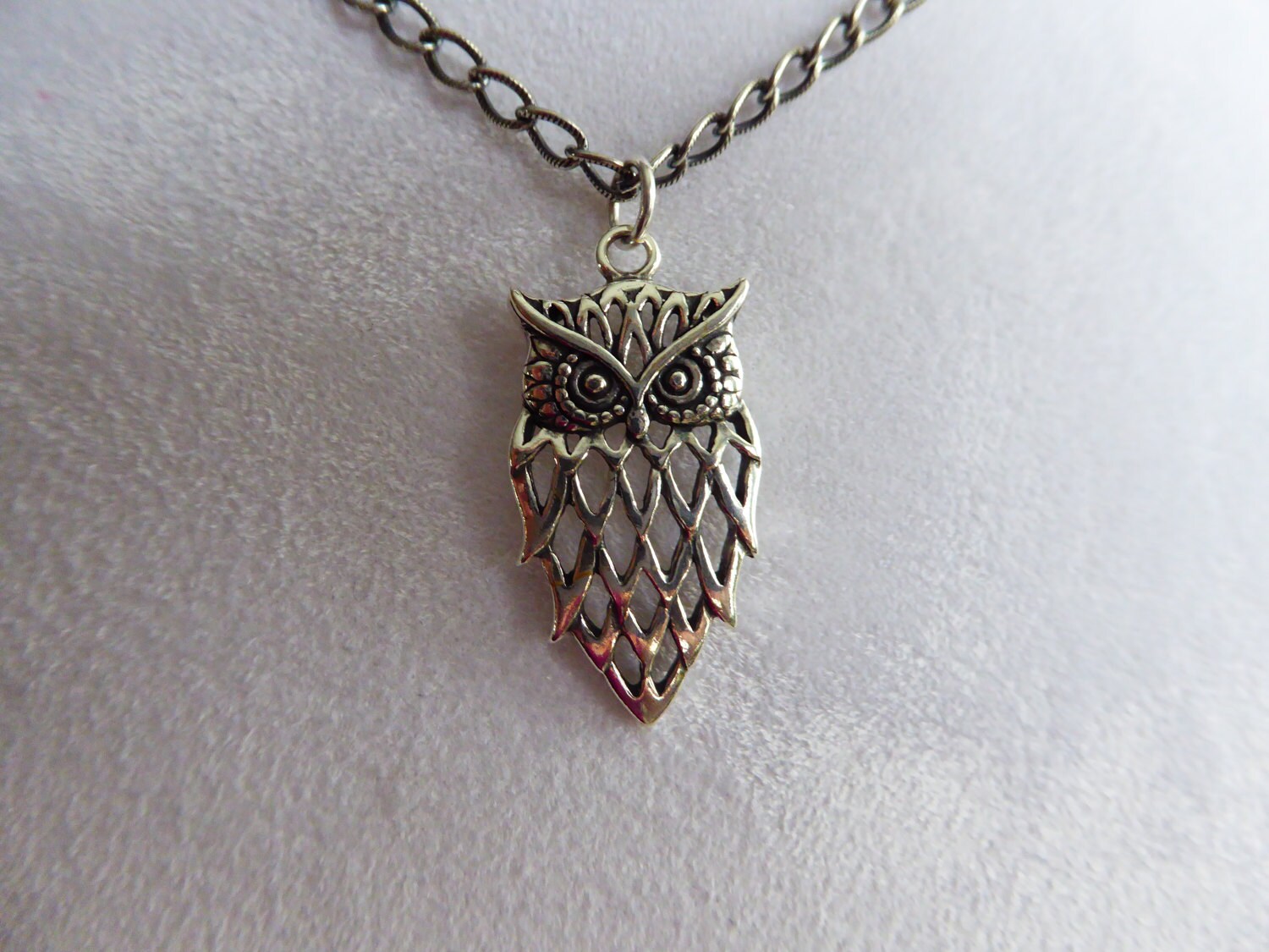 Eulen-Halskette Aus Sterlingsilber Eulen-Halskette Aus Sterlingsilber von JewelryArtByLaDeane