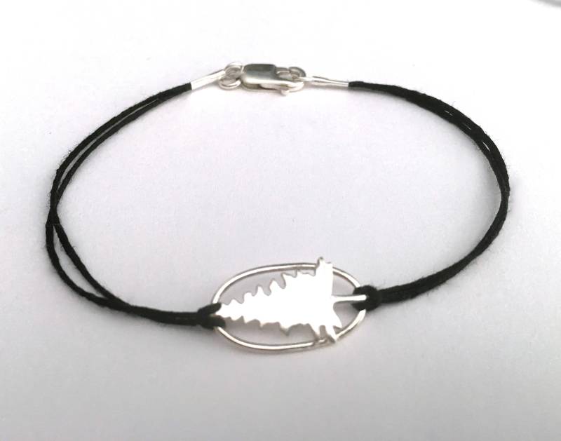 sterling Silber Pine Tree Armband Leinenschnur Wald Schmuck von JewelryByMaeBee