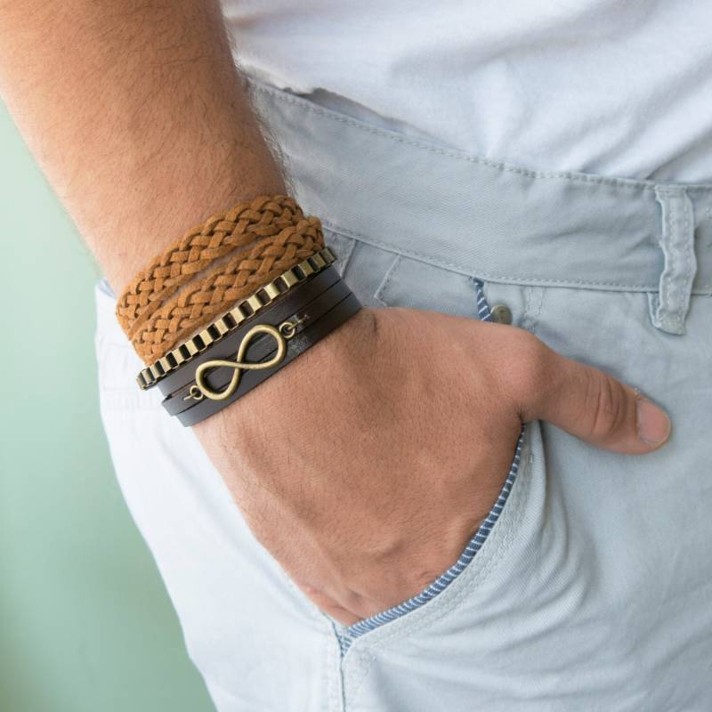Armband Set - 3Er Armbänder Für Männer Infinity Herren Lederarmband Schmuck Geschenk Freund von JewelryByMagoo