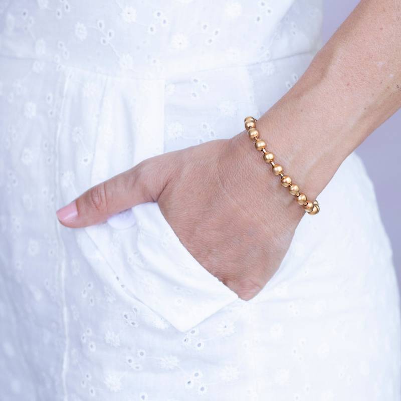 Gold Kugel Armband - Ketten Glieder Minimal Minimalist Stapel Layering von JewelryByMagoo