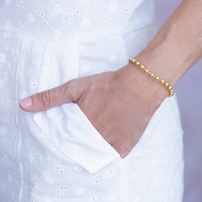Gold Kugel Armband - Ketten Glieder Minimal Minimalist Stapel Layering von JewelryByMagoo
