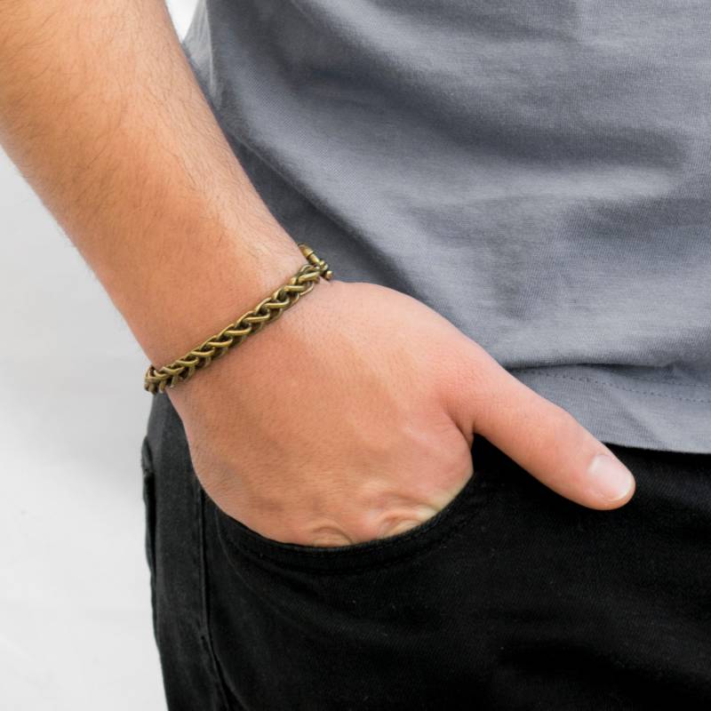 Herren Armband, Messing Armband Herren, Moderne Kette Für Vegan Schwer Metall Geschenk von JewelryByMagoo