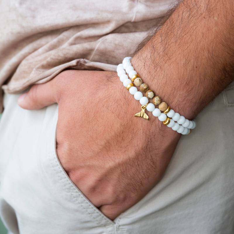 Herren Perlen Armband Set - Strech Schmuck Geschenk Edelstein von JewelryByMagoo