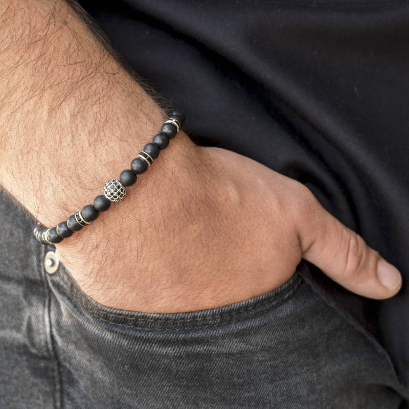 Herren Perlen Armband - Strech Schmuck Geschenk Edelstein von JewelryByMagoo