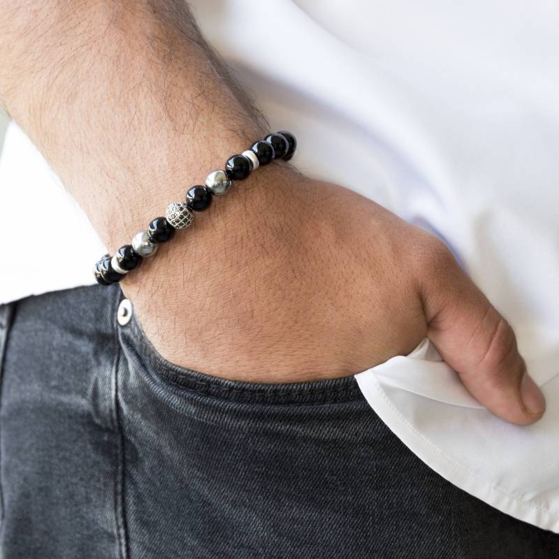 Herren Perlen Armband - Strech Schmuck Geschenk Edelstein von JewelryByMagoo