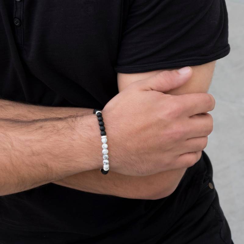 Herren Perlen Armband - Strech Schmuck Geschenk Edelstein von JewelryByMagoo