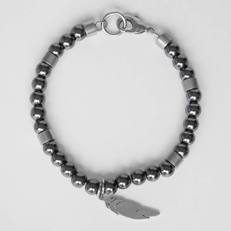 Herren Perlen Armband - Strech Schmuck Geschenk Feder von JewelryByMagoo