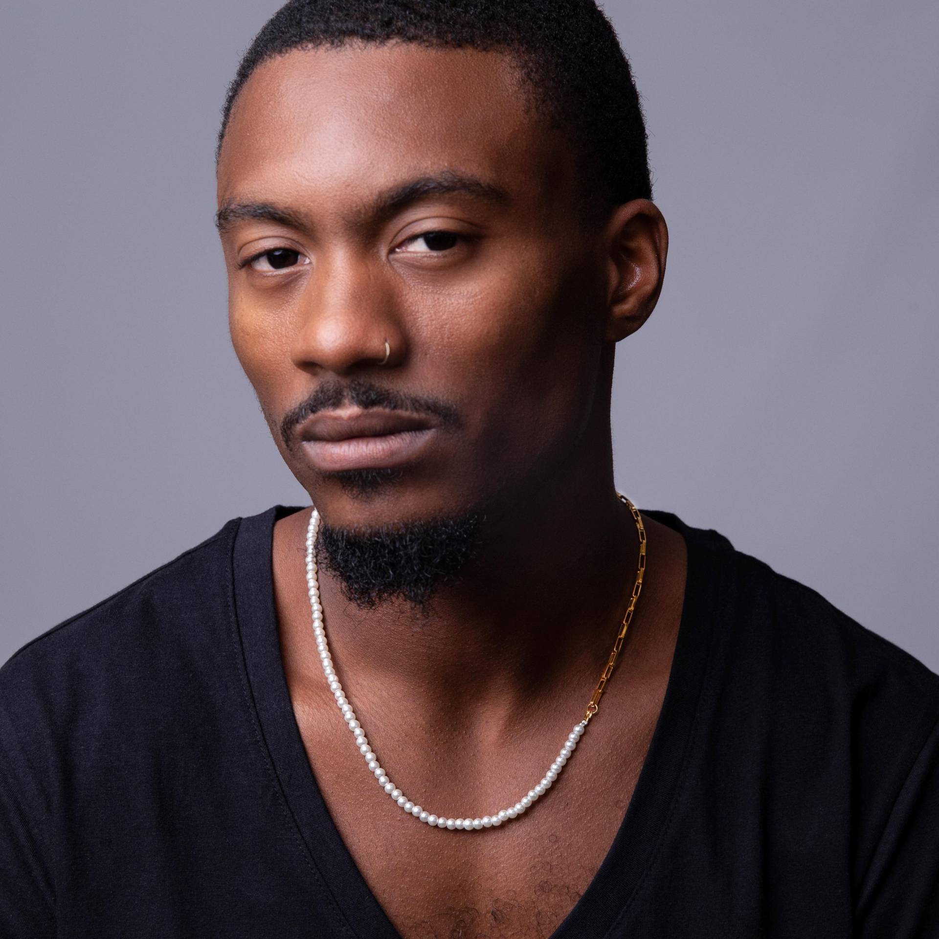 Herrenperlenkette, Moderner Herrenschmuck, Goldkettenkette Für Männer, Perlenkette Kette Und Perlenkette, Goldedelstahl Herrenperlenkette, Moderner Herrenschmuck, Goldkettenkette Für Männer, Perlenkette Kette Und Perlenkette, Goldedelstahl von JewelryByMagoo
