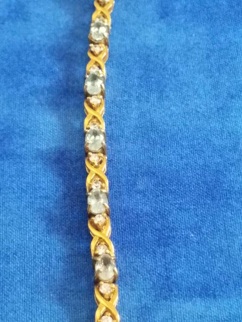 Br-026 Tennis Armband in Vergoldetem Sterling Silber Mit Cz-Steinen - Vintage Br-026 Tennis Armband in Vergoldetem Sterling Silber Mit Cz-Steinen - Vintage von JewelryByMissCarly