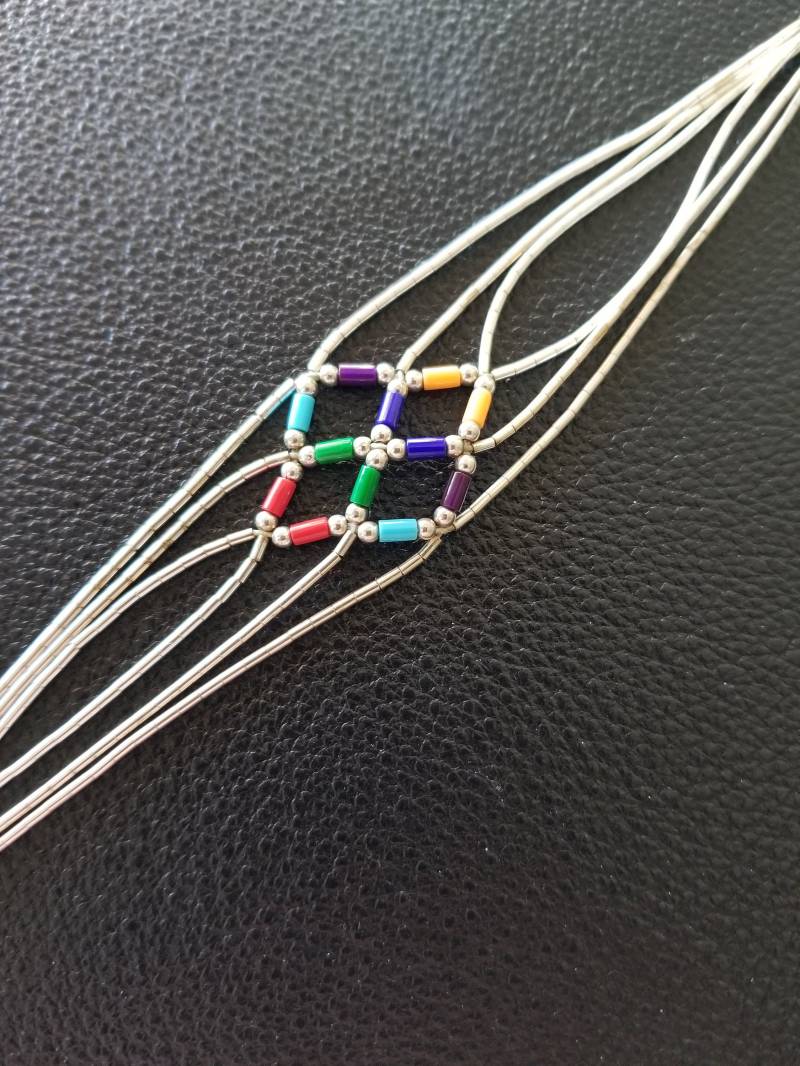 Br023 Southwestern Flüssiges Sterling Armband Gewebt Mit Perlen Br023 Southwestern Flüssiges Sterling Armband Gewebt Mit Perlen von JewelryByMissCarly