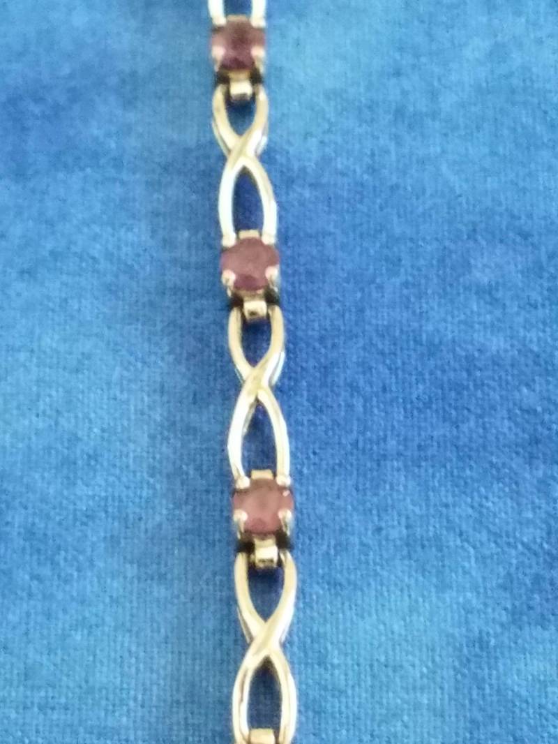 Br024 Amethyst Sterling Silber Link Armband - Vintage Br024 Amethyst Sterling Silber Link Armband - Vintage von JewelryByMissCarly