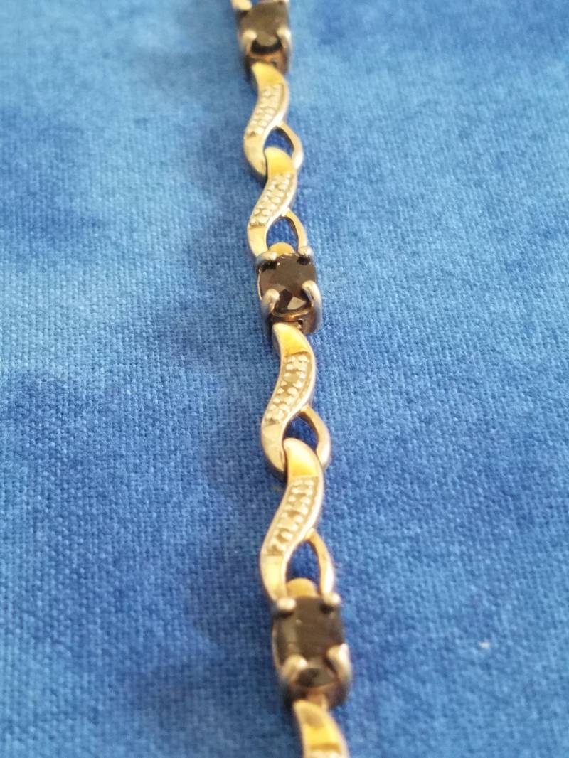 Br036 Vintage Diamant Gebogen Link Solid Silver Armband Br036 Vintage Diamant Gebogen Link Solid Silver Armband von JewelryByMissCarly