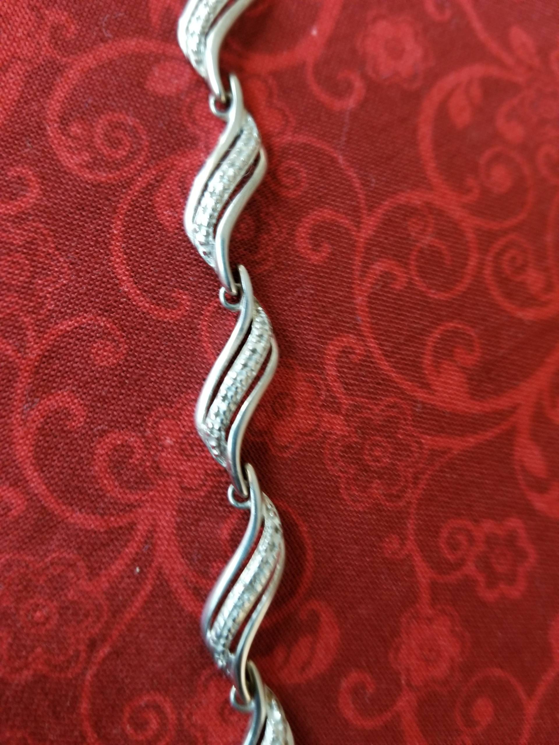 Br128 Sterling Silber Link Armband Mit Diamanten Br128 Sterling Silber Link Armband Mit Diamanten von JewelryByMissCarly