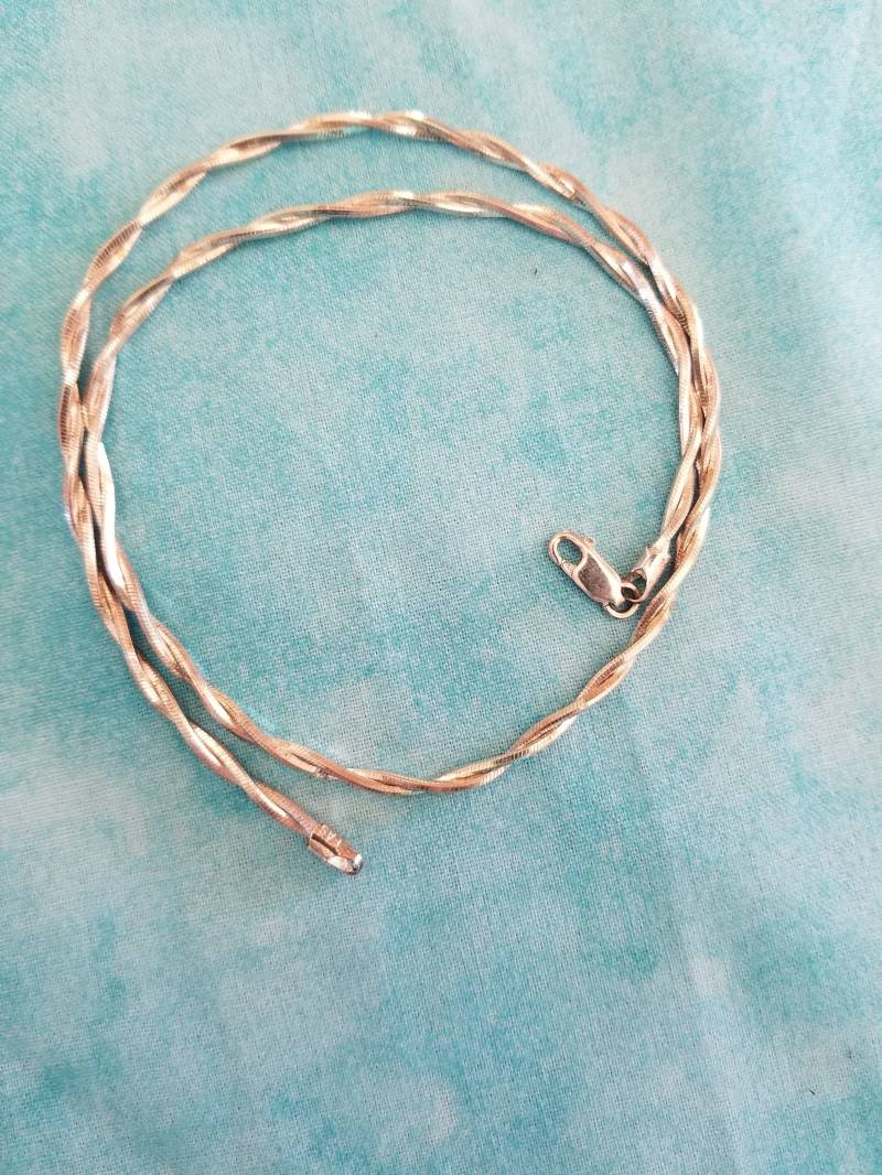 C002 2 Verflechtung Twisted Strand Sterling Silber Halskette C002 2 Verflechtung Twisted Strand Sterling Silber Halskette von JewelryByMissCarly