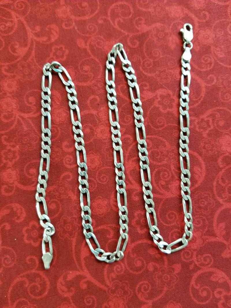 C039 Figaro Kette Halskette in Sterling Silber Aus Einem Vintage Estate C039 Figaro Kette Halskette in Sterling Silber Aus Einem Vintage Estate von JewelryByMissCarly