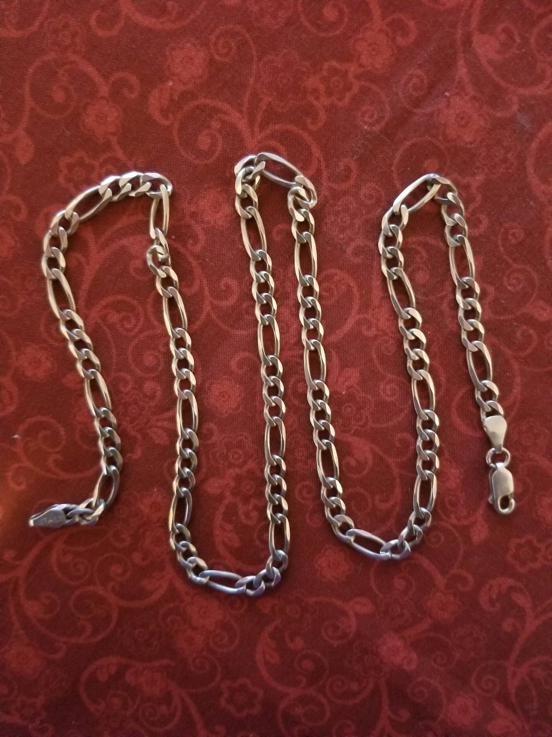 C050 Schwere Figaro Sterling Silber Kette Halskette C050 Schwere Figaro Sterling Silber Kette Halskette von JewelryByMissCarly
