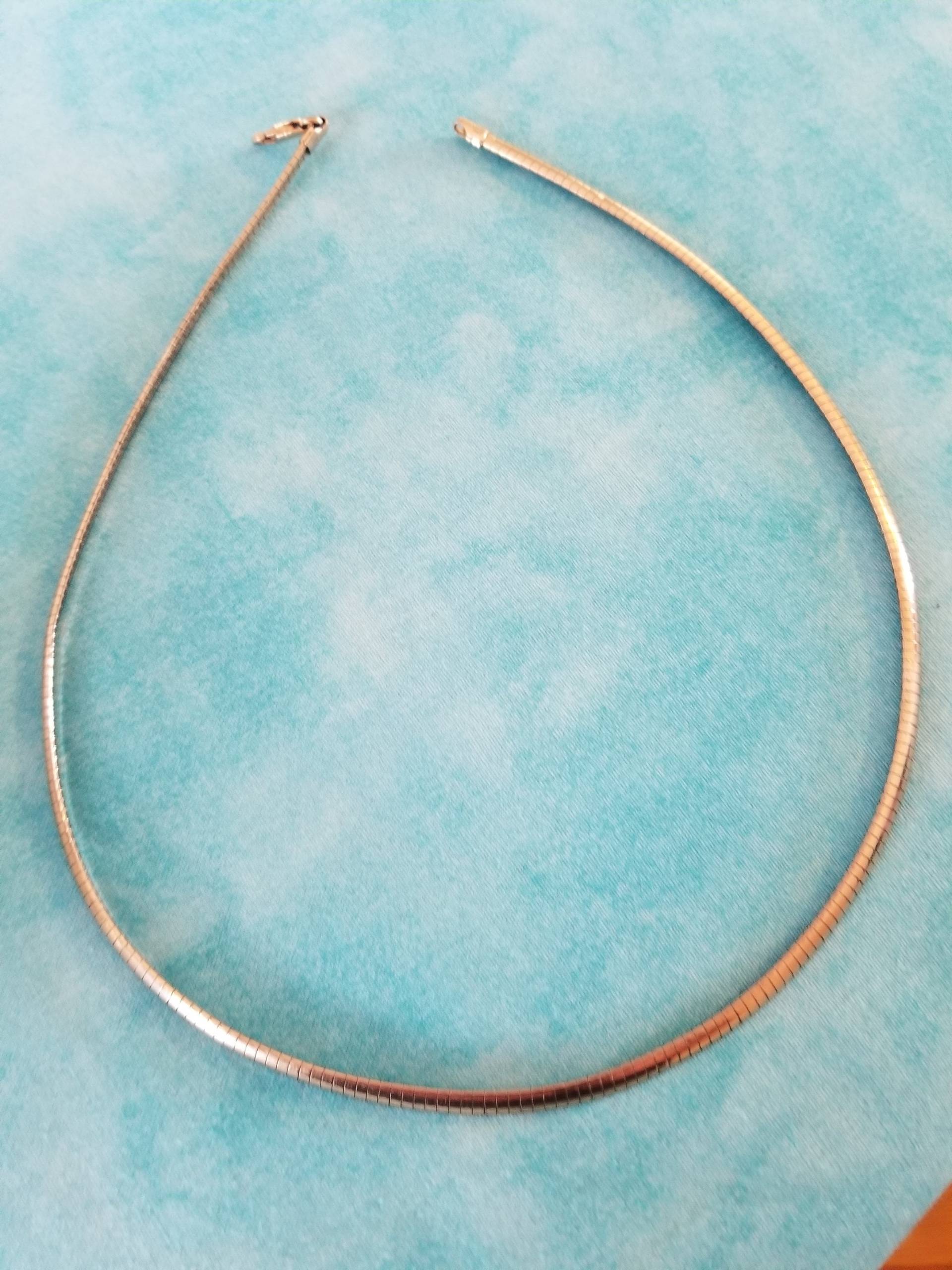 C100 Omega Kette Halskette in Sterling Silber Vermeil - Vintage von JewelryByMissCarly