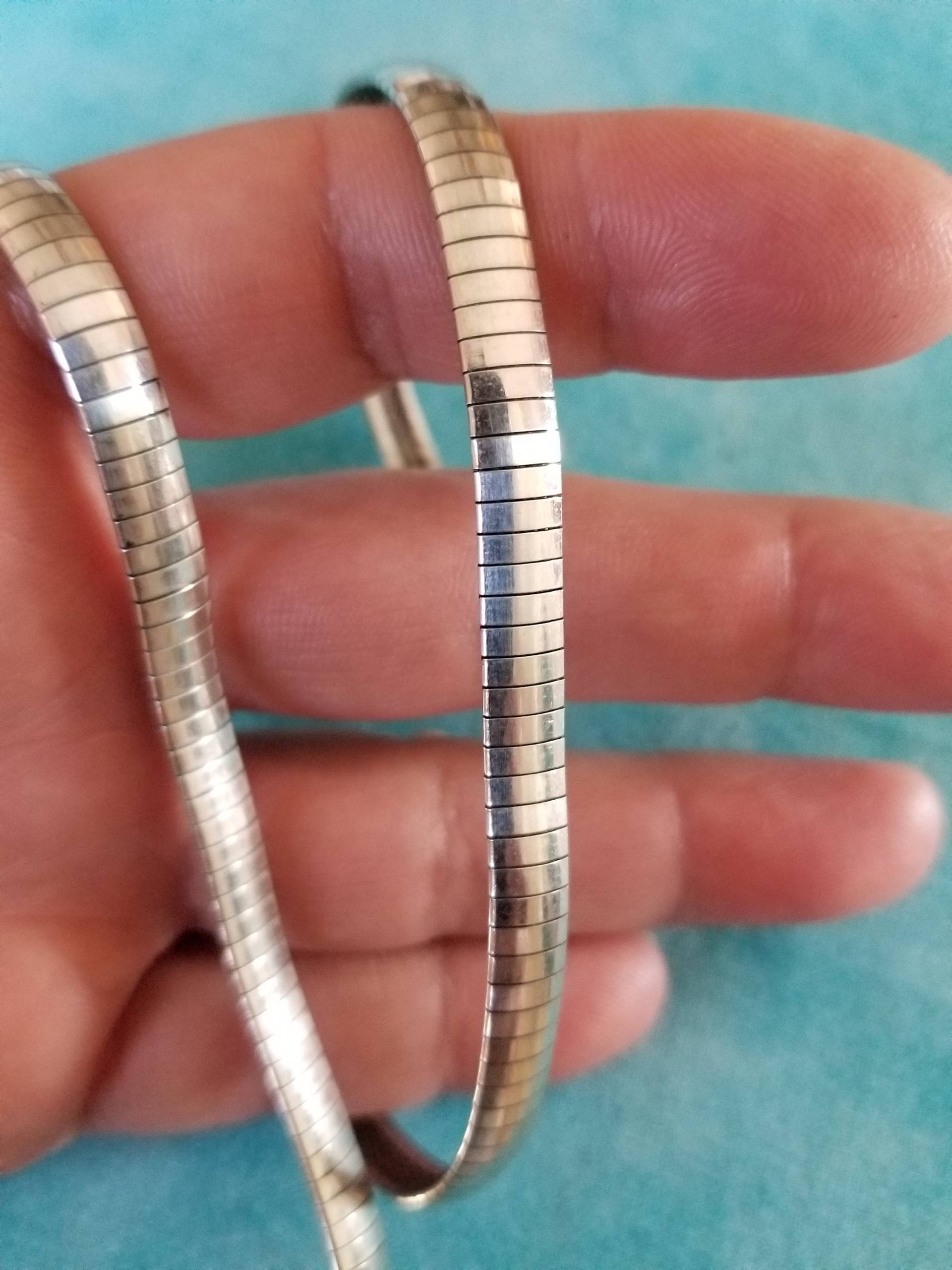 C106 Schwere Omega Halsband Kette Sterling Silber Halskette - Vintage von JewelryByMissCarly