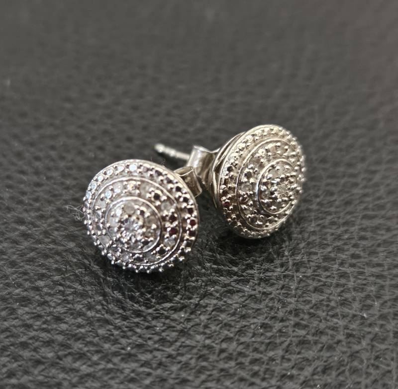 E009 Diamant Ohrringe in Sterling Silber - Vintage E009 Diamant Ohrringe in Sterling Silber - Vintage von JewelryByMissCarly