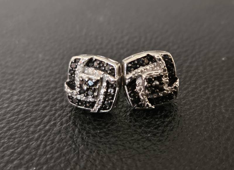 E011 Diamant Ohrringe Aus Sterling Silber - Vintage E011 Diamant Ohrringe Aus Sterling Silber - Vintage von JewelryByMissCarly