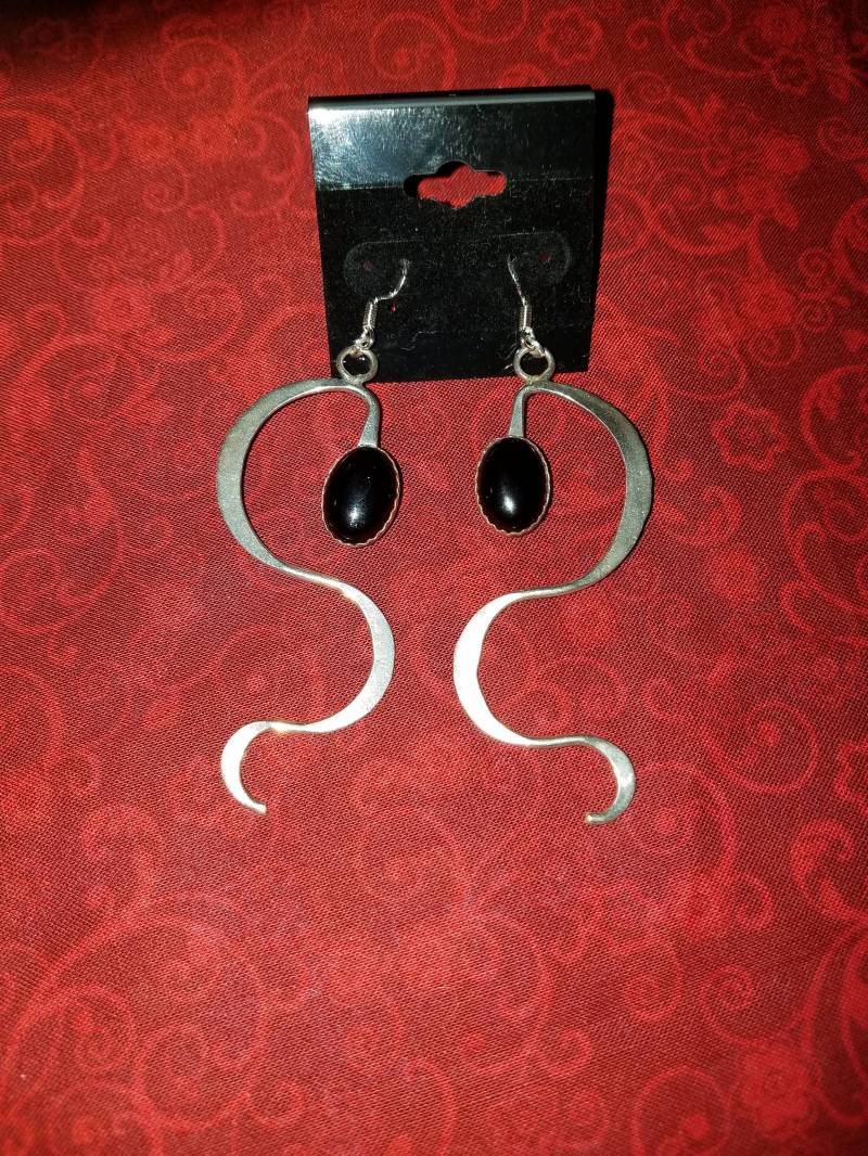 E033 Sterling Silber Baumschminkel Ohrringe Mit Großen Lila Cabochon - Vintage E033 Sterling Silber Baumschminkel Ohrringe Mit Großen Lila Cabochon - Vintage von JewelryByMissCarly