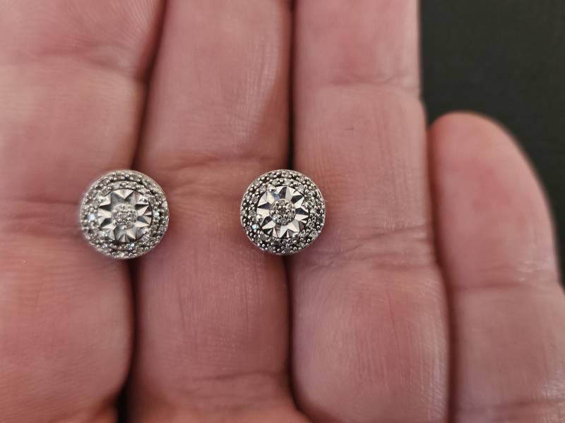 E088 Diamant Ohrhänger in Sterling Silber - Vintage E088 Diamant Ohrhänger in Sterling Silber - Vintage von JewelryByMissCarly