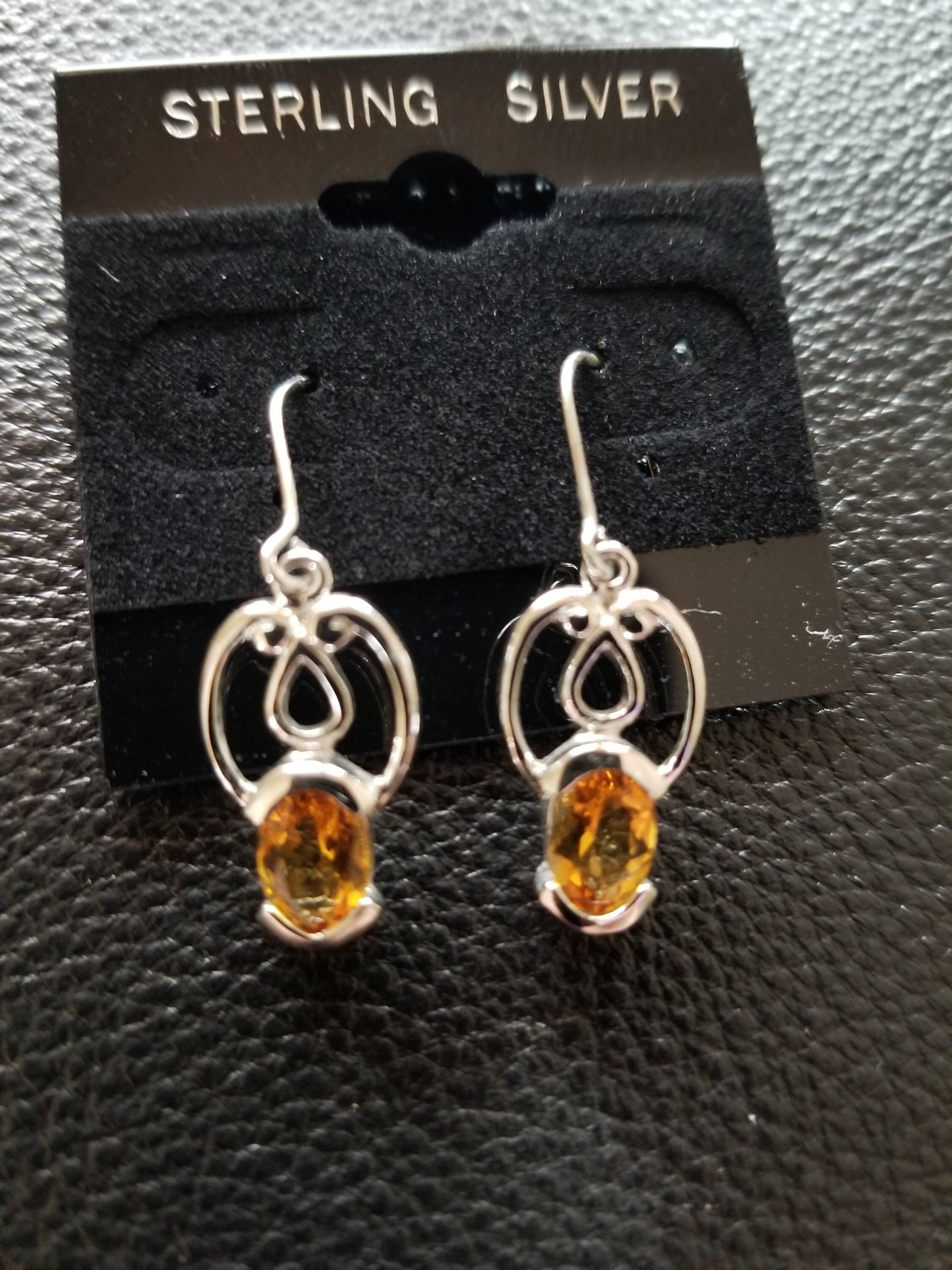 E101 Citrin Ohrringe Set in Sterling Silber von JewelryByMissCarly