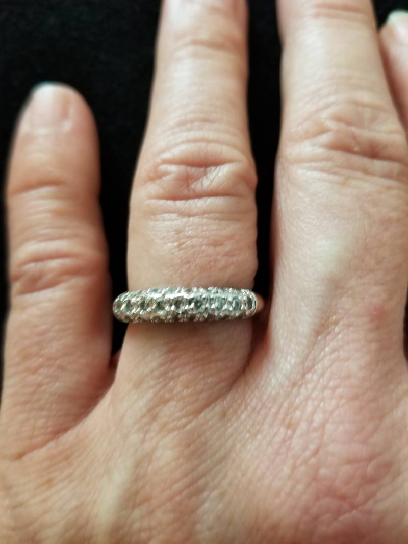 R023 Diamant-Ring Mit Sterling Silber Gold Vermeil Band von JewelryByMissCarly