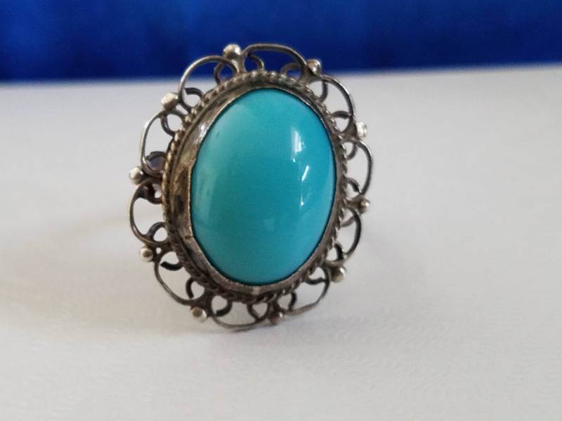 R109 Sterling Silber Ring Mit Blauen Stein - Vintage R109 Sterling Silber Ring Mit Blauen Stein - Vintage von JewelryByMissCarly