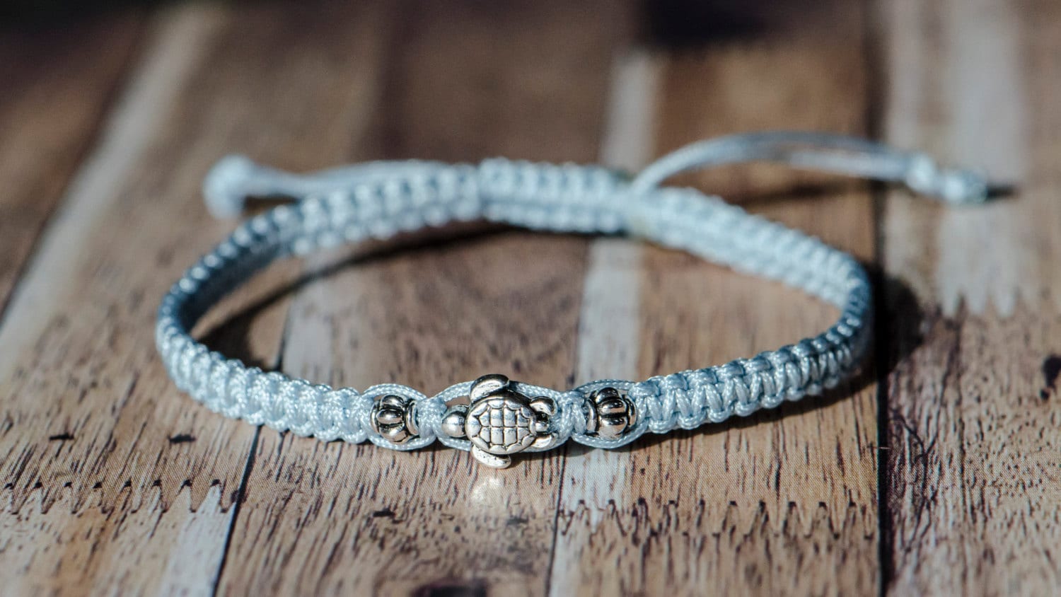 Mini Silber Schildkröte Benutzerdefinierte Gewebte Einstellbar von JewelryByTLu