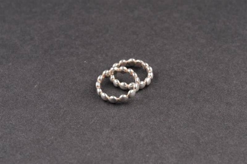 Silber Dünne Pebble Ring, Der Gelötete Kugeln Besteht, Für Jugendliche Und Frauen, Lässig, Valentine von JewelryByVita