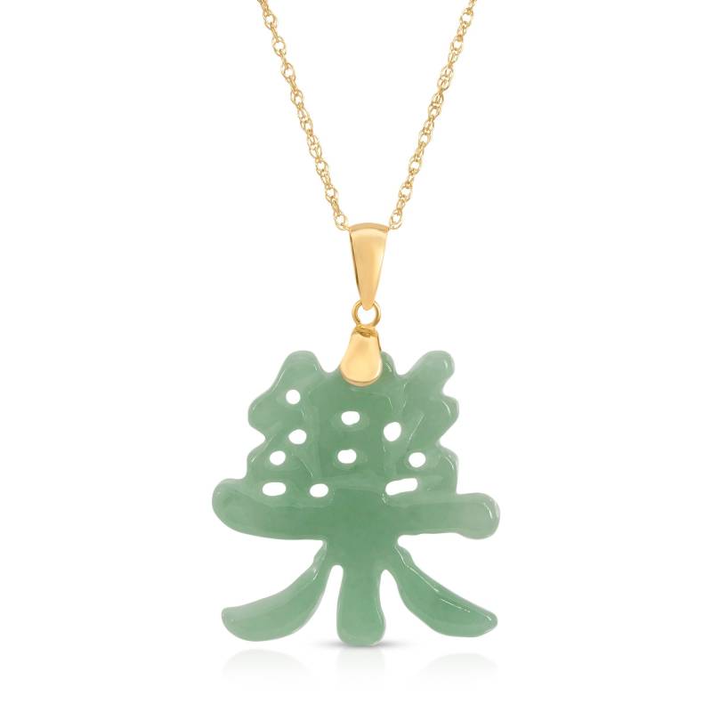 14K Gelbgold Jade Anhänger Halskette Geschnitzter Glücksbringer 14K Gelbgold Jade Anhänger Halskette Geschnitzter Glücksbringer von JewelryDealsGalore