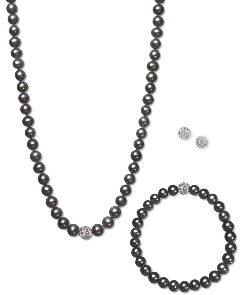 Black Pearl Schmuck Set Sterling Silber Halskette, Armband & Ohrringe Black Pearl Schmuck Set Sterling Silber Halskette, Armband & Ohrringe von JewelryDealsGalore