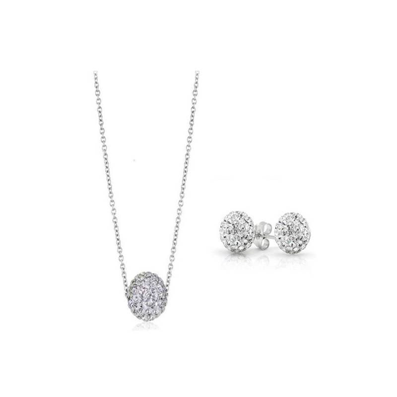 Kristall-Perlen-Anhänger, Passende Ohrringe, Echte Sterling Silber Set Kristall-Perlen-Anhänger, Passende Ohrringe, Echte Sterling Silber Set von JewelryDealsGalore