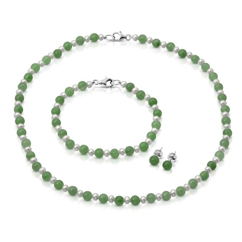 Natürliche Jade Schmuck Set Sterling Silber Halskette, Armband & Ohrringe Natürliche Jade Schmuck Set Sterling Silber Halskette, Armband & Ohrringe von JewelryDealsGalore