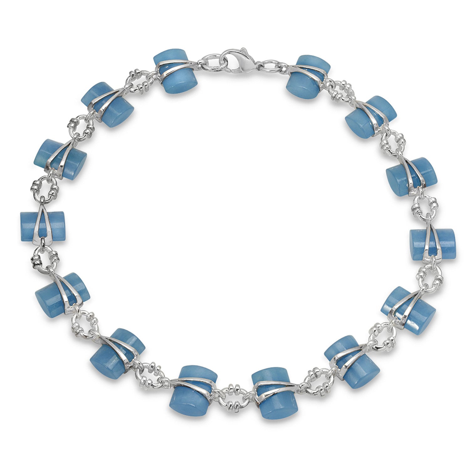 Vintage Blaue Nephrit Jade Sterling Silber Halskette - 17 Zoll von JewelryDealsGalore