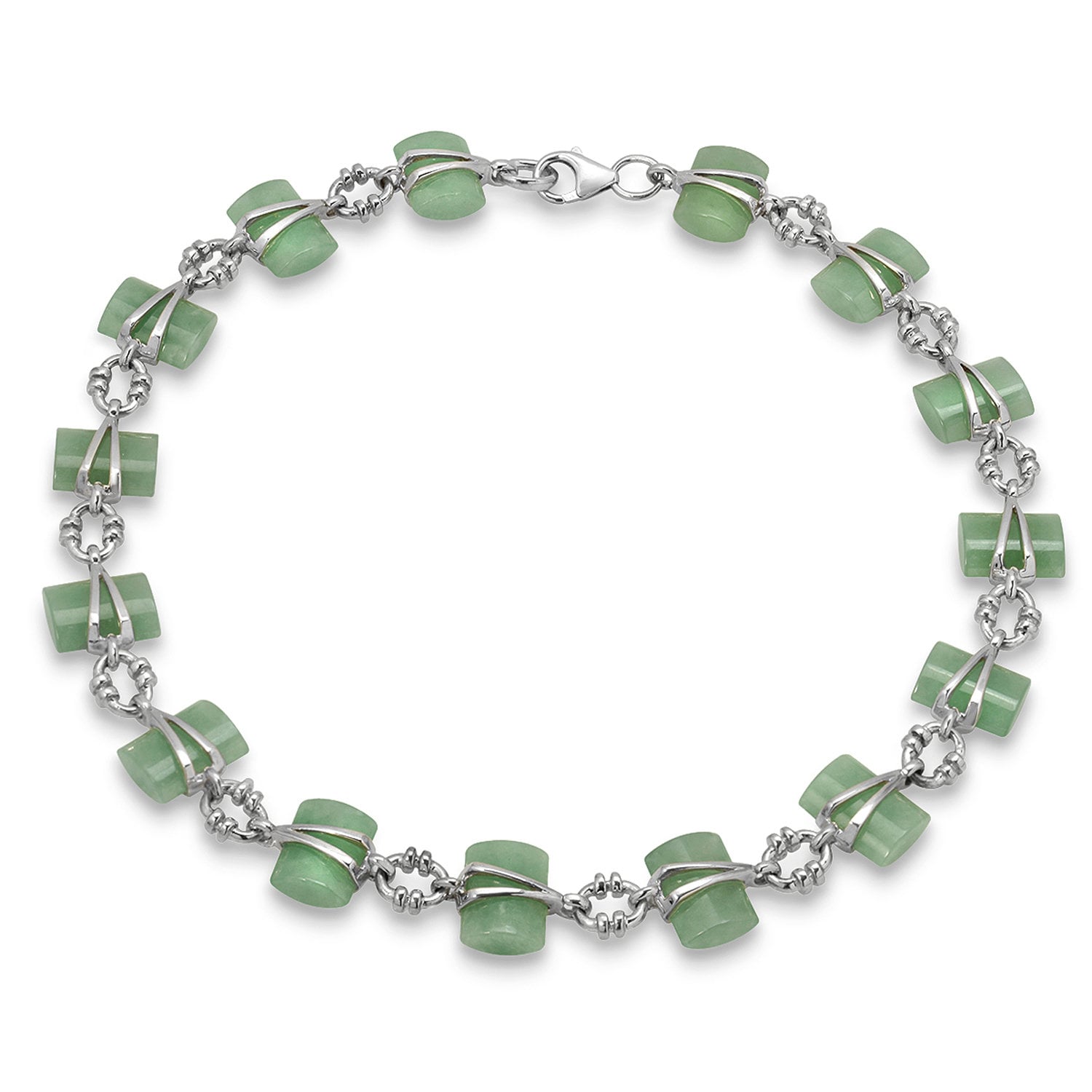Vintage Nephrit Jade Sterling Silber Halskette - 17 Zoll von JewelryDealsGalore