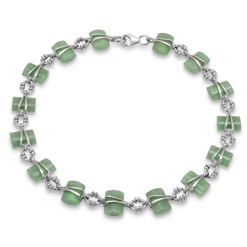 Vintage Nephrit Jade Sterling Silber Halskette - 17 Zoll von JewelryDealsGalore