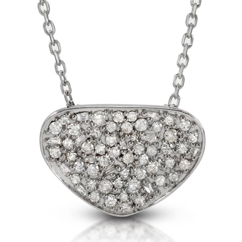 sterling Silber Herz Anhänger Diamant Mosaik Halskette sterling Silber Herz Anhänger Diamant Mosaik Halskette von JewelryDealsGalore