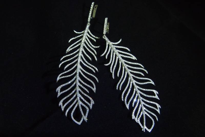 14K Gold Feder Ohrringe. Goldfarbene Statement Massive Goldohrringe. Einzigartige Ohrhänger von JewelryEscorial