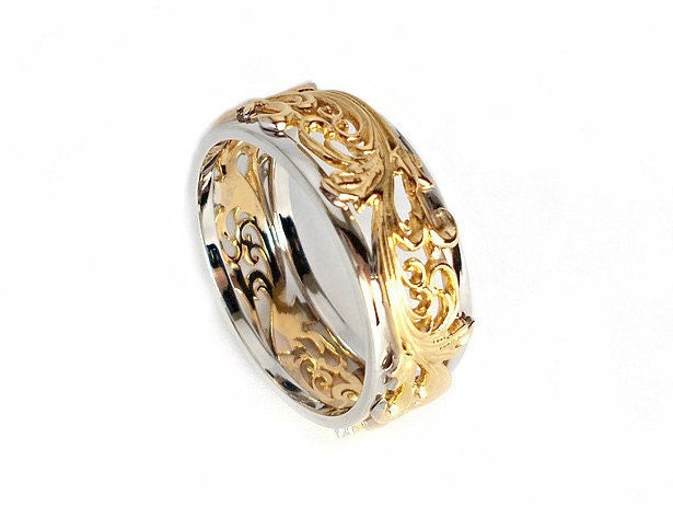 Goldhochzeitsring . Eheringe Frauen. Trauring Für Frauen.goldener Ehering. Sie. Unikat von JewelryEscorial