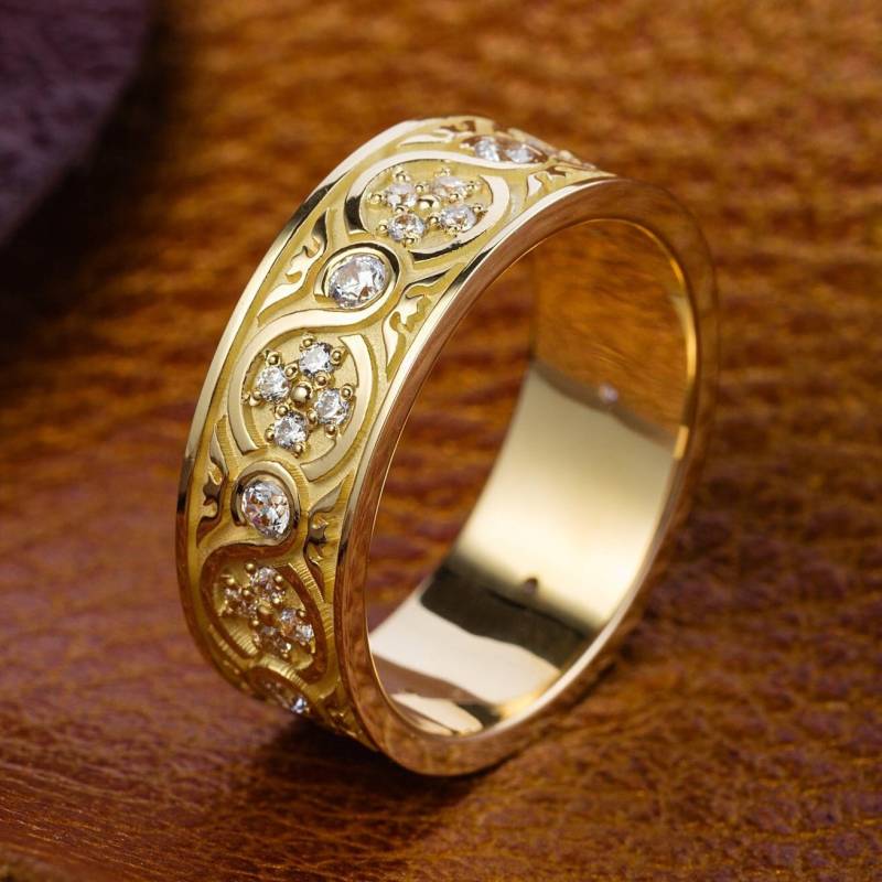 Massiver Gold Ehering Für Frauen. Einzigartiger Damen Ehering. Goldring Sie. Jubiläumsgeschenk von JewelryEscorial
